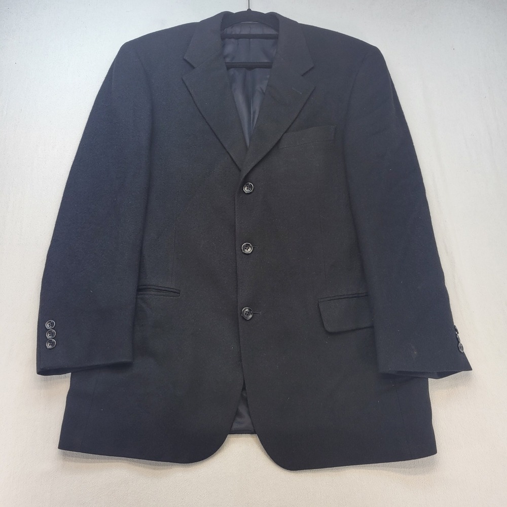 Saks Fifth Avenue Loro Piana Blazer Men 40R Navy Blue 100% Camel Hair Sport Coat